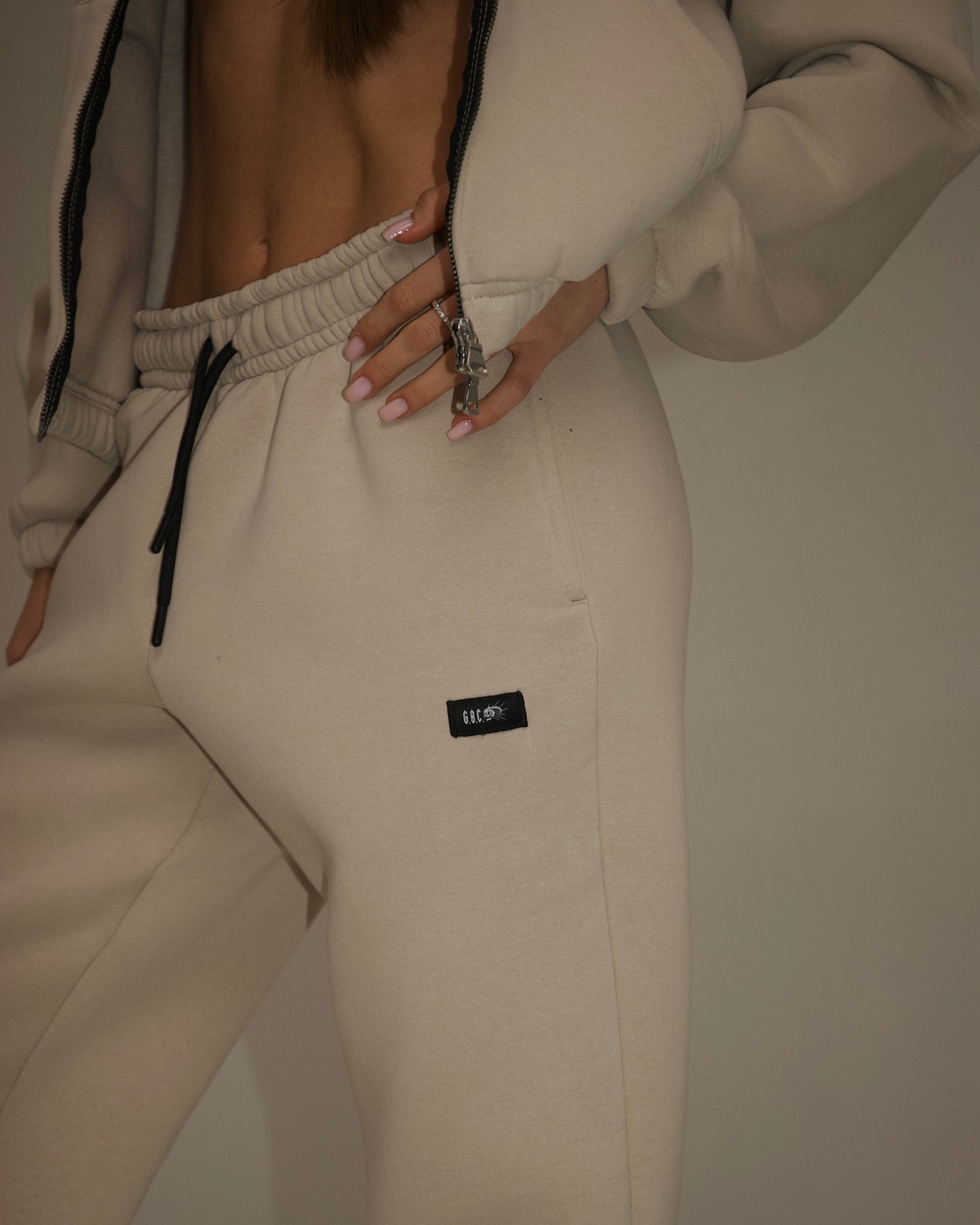 Zip-hoodie beige «1654» H10