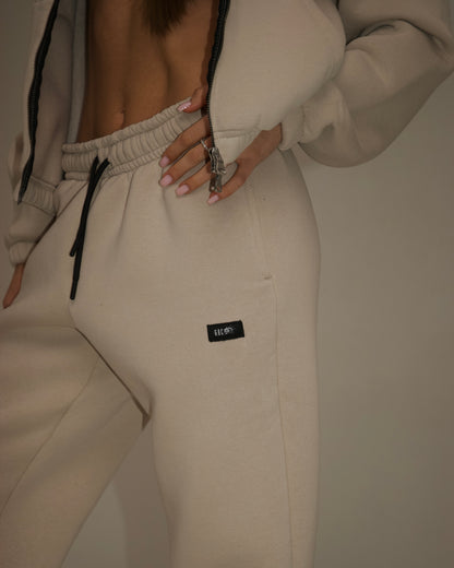 Zip-hoodie beige «1654» H10