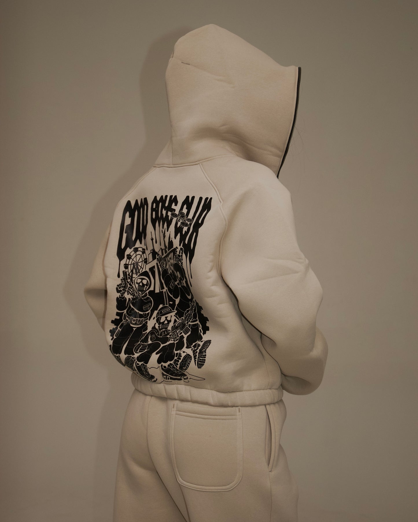 Zip-hoodie beige «1654» H10