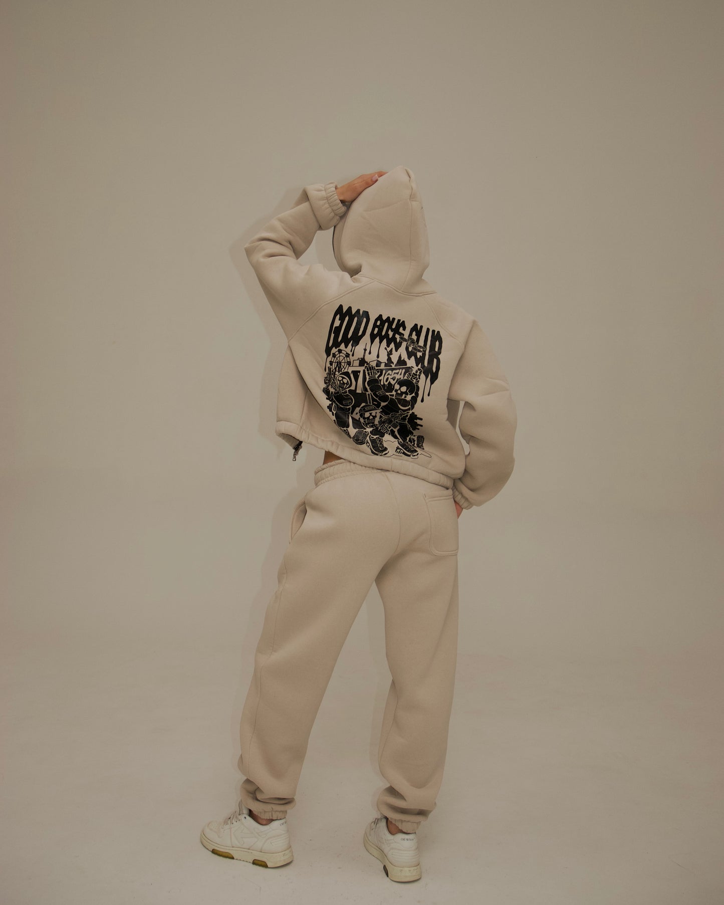 Zip-hoodie beige «1654» H10