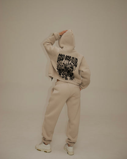 Zip-hoodie beige «1654» H10