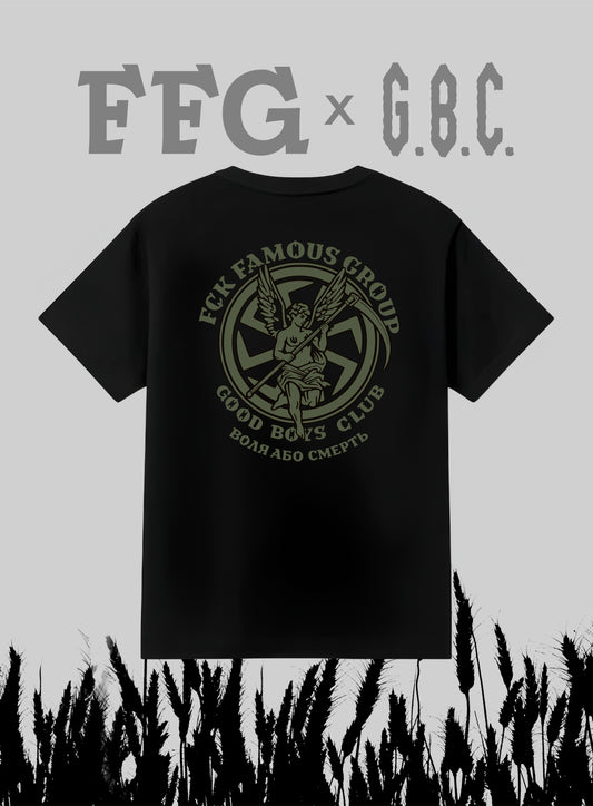 FCK FAMOUS GROUP × GOOD BOYS CLUB T-SHIRT black