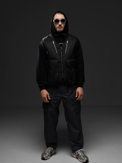 Жилетка SHADOW LINE nylon puffer vest BLACK