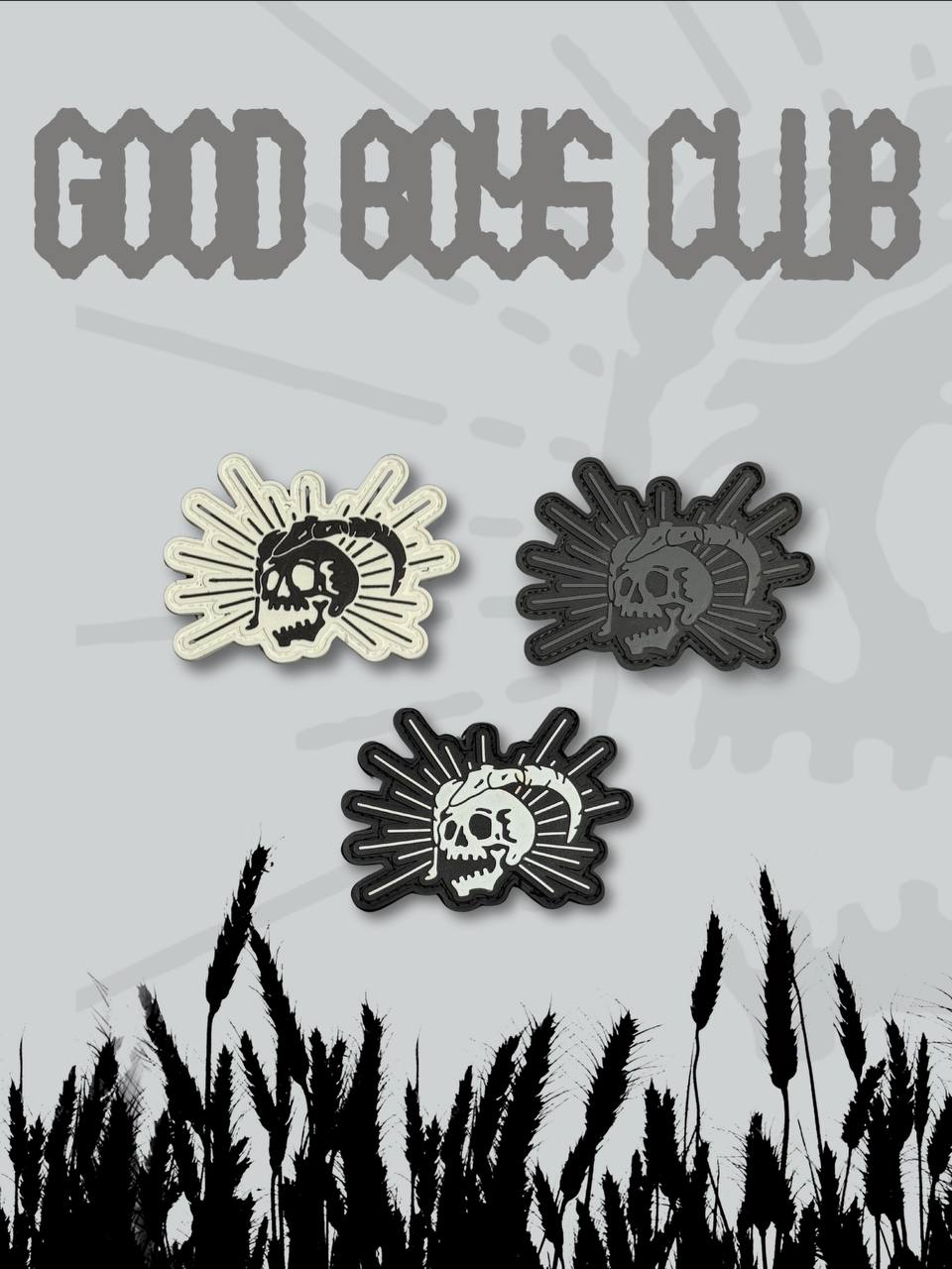 Good Boys Club «holy skull» patch сірий