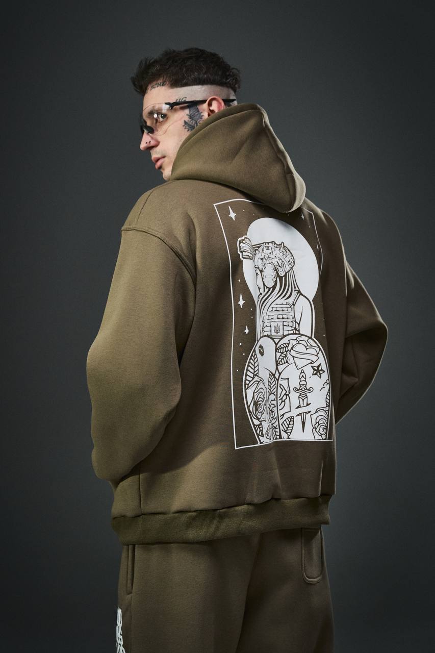 B17  Good boys club “зіркова дівчина” khaki hoodie