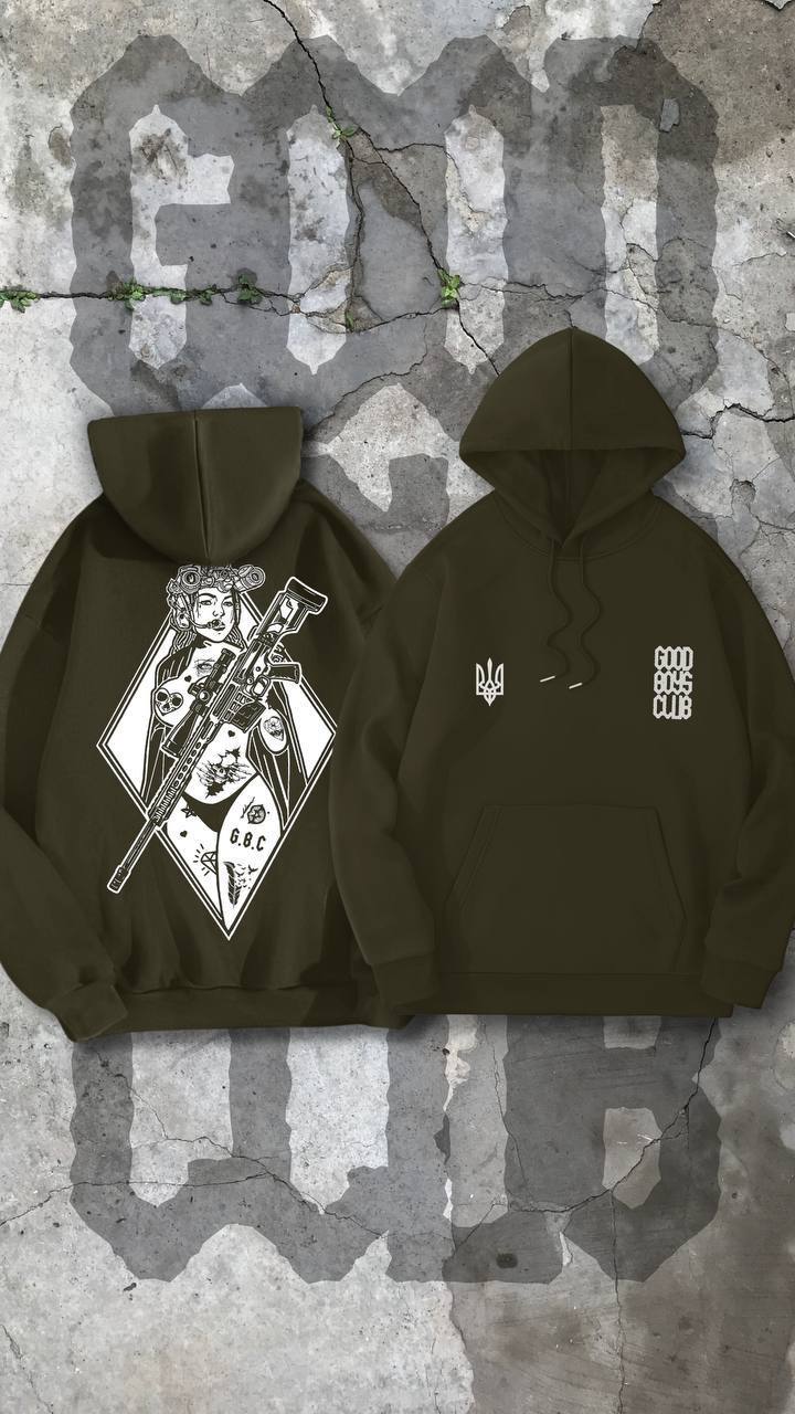 B41  Good boys club “Снайперка” khaki hoodie
