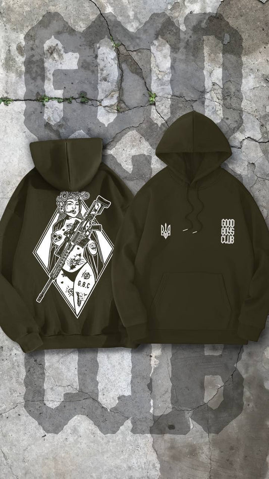 B41  Good boys club “Снайперка” khaki hoodie