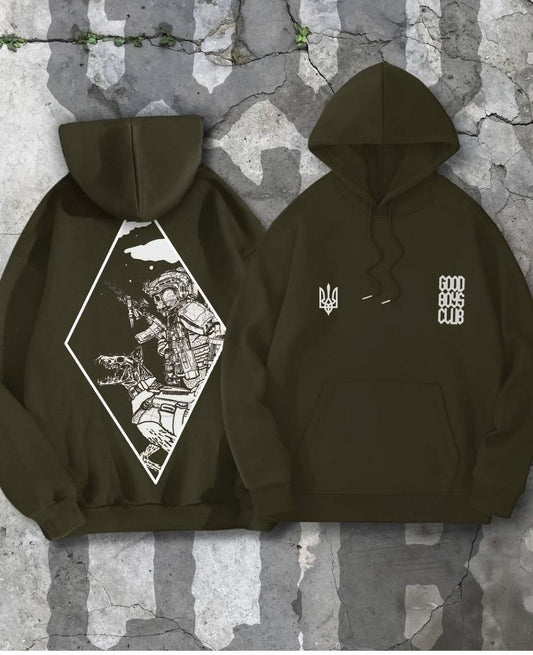 B37  Good boys club “вірний друг” khaki hoodie